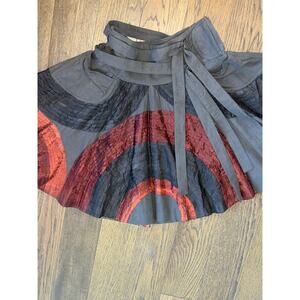 Shernett Swaby Flared A-Line Skirt - Size 6, 100% Cotton, Brown